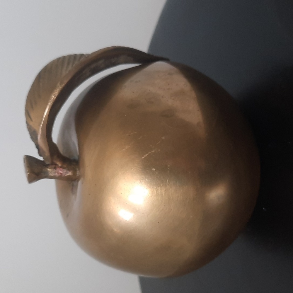 Vintage Brass Apple Paperweight